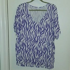 Women's Jessica London White/Purple Blouse